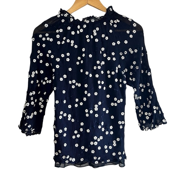 Rebecca Taylor Alessandra Floral-Print Textured Top size S excellent condition - Picture 6 of 10